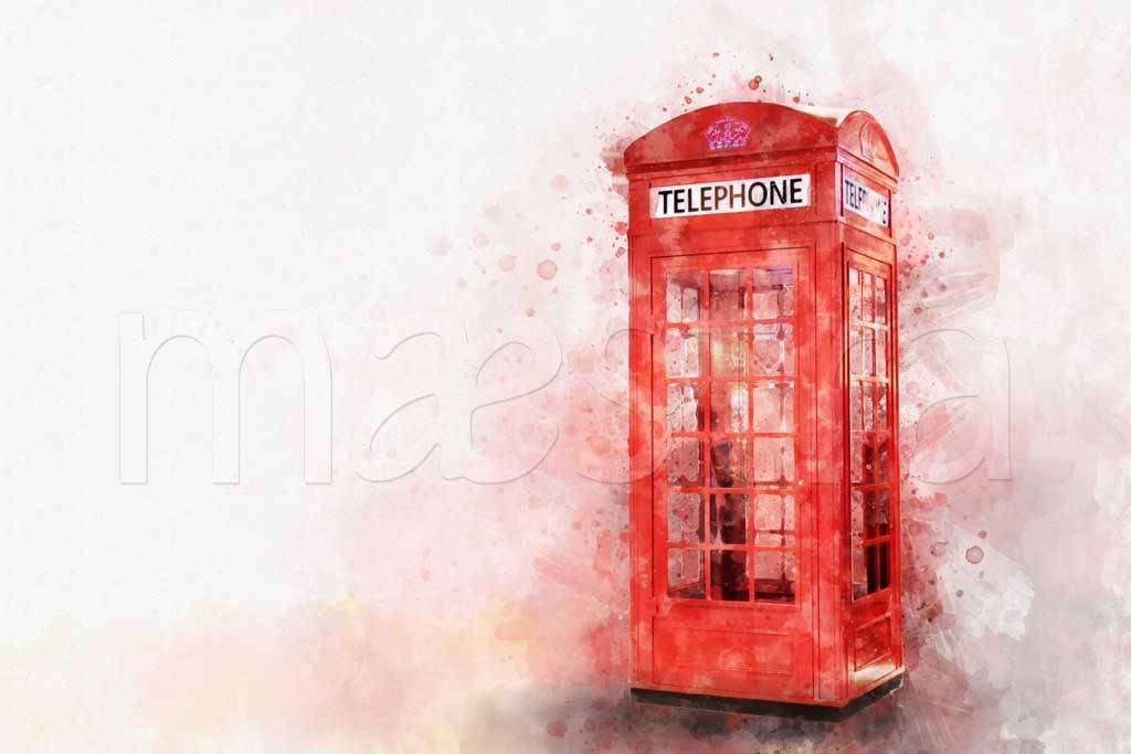 Фотообои Телефонная будка абстрактного Лондона