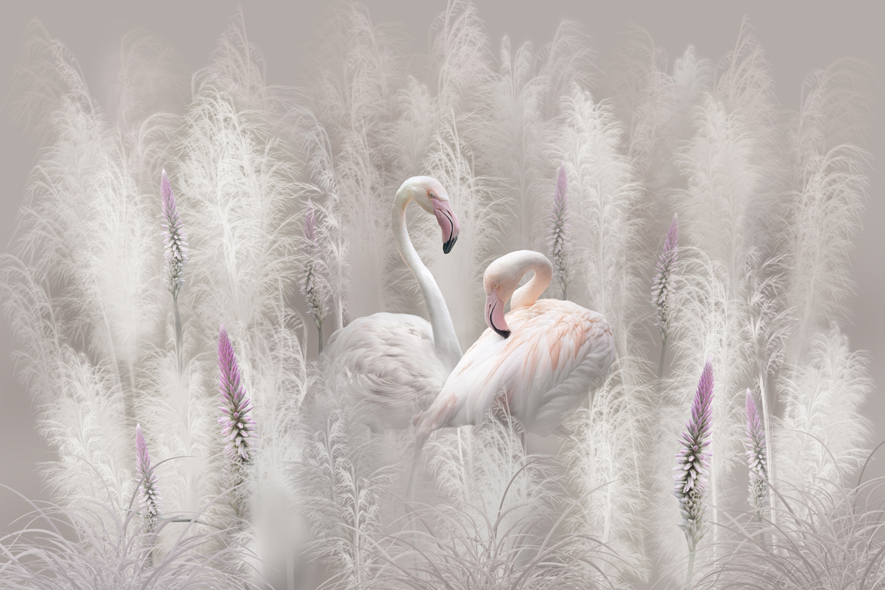 Фотообои Фламинго в нюдовых оттенках